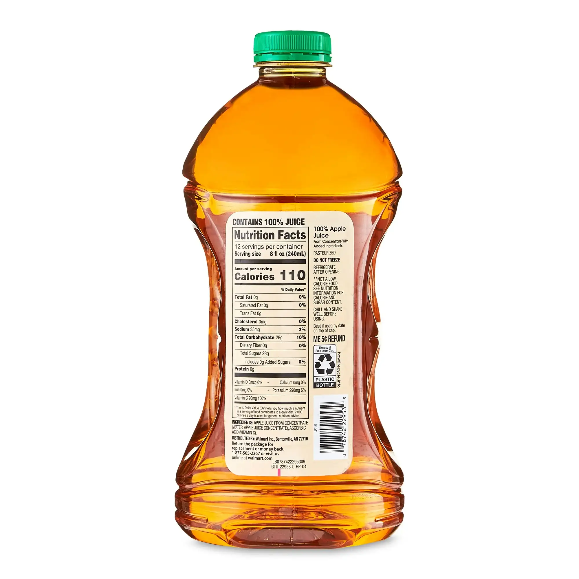 Great Value 100% Apple Juice 96 fl oz - 图片 2