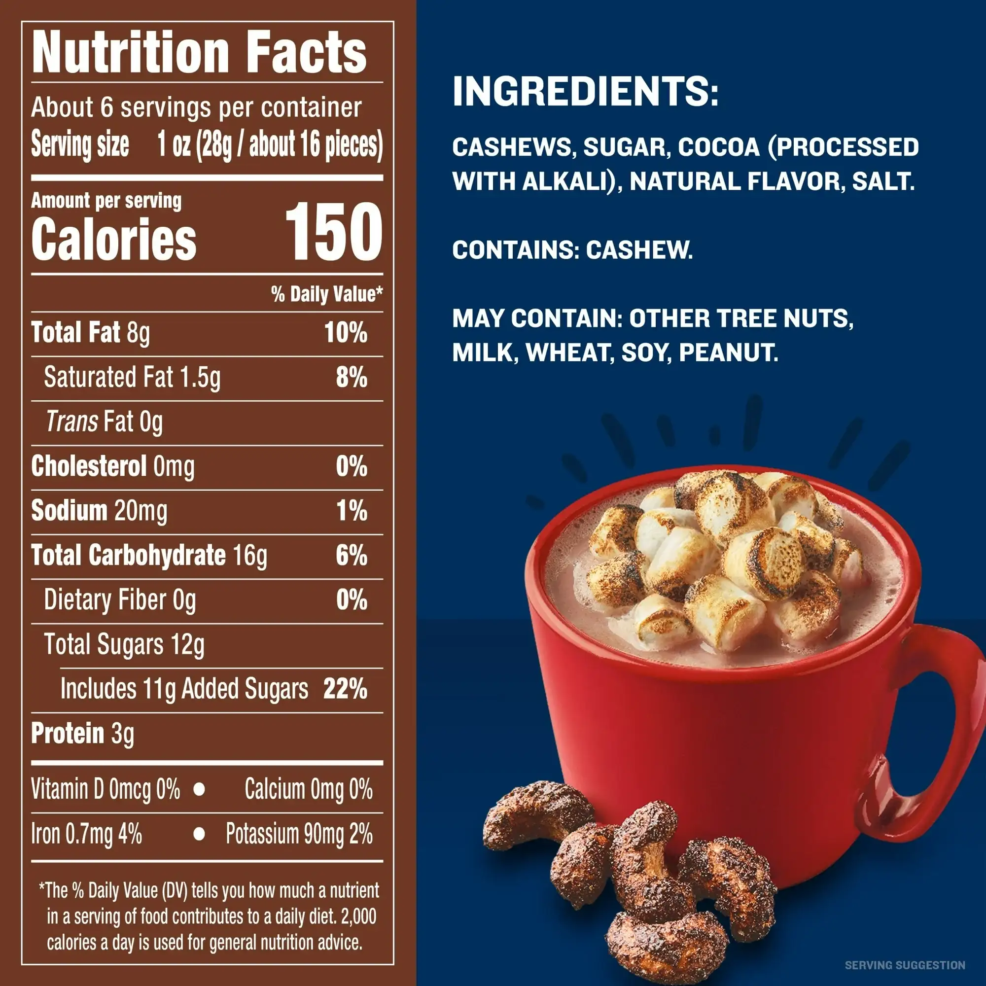 PLANTERS Toasted Marshmallow Hot Chocolate Whole Cashews - 图片 2