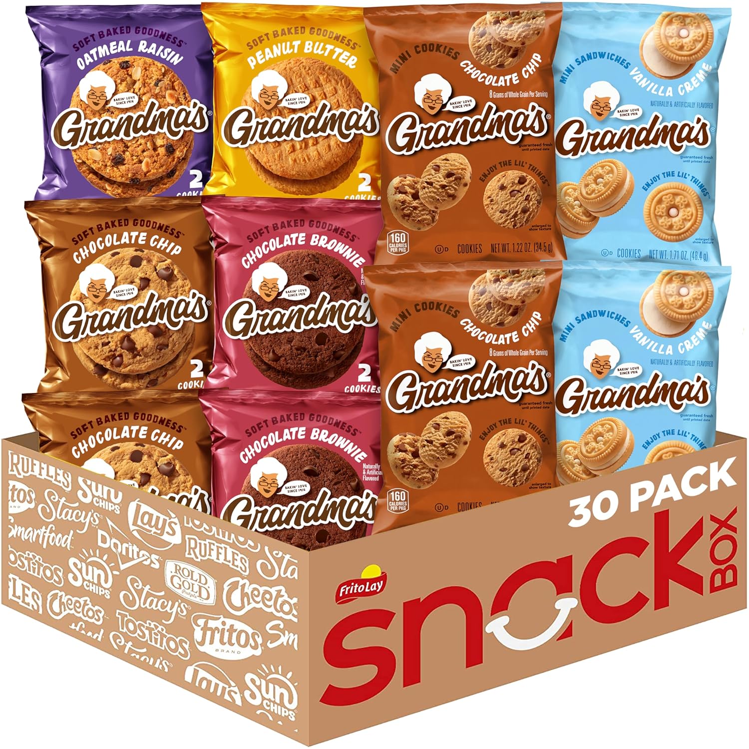 Grandma's Cookies, in various packages, (30 pieces per pack)