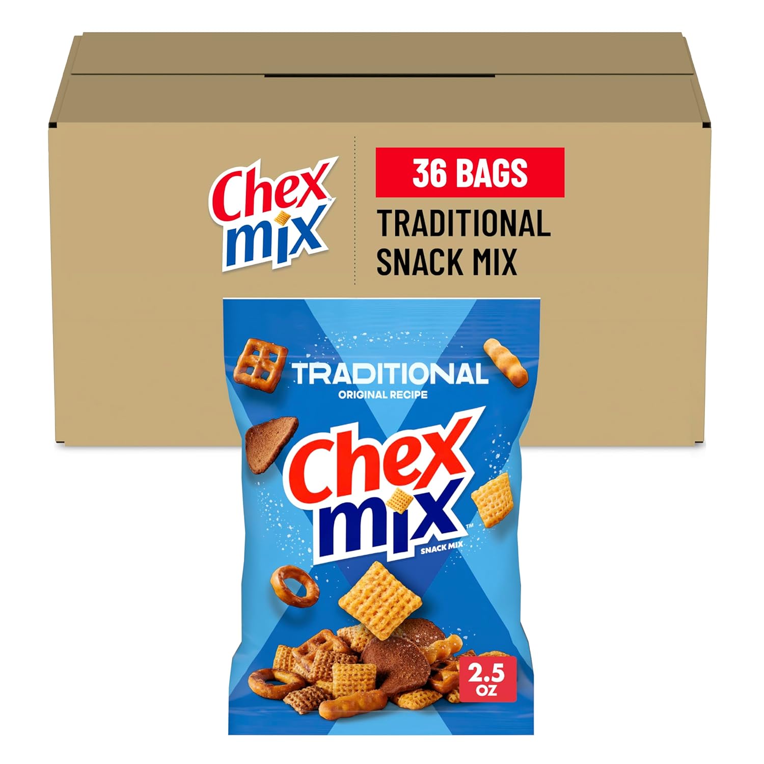 Chex mixed snacks come in a traditional single-serving bag, 1.75 ounces (60 servings)